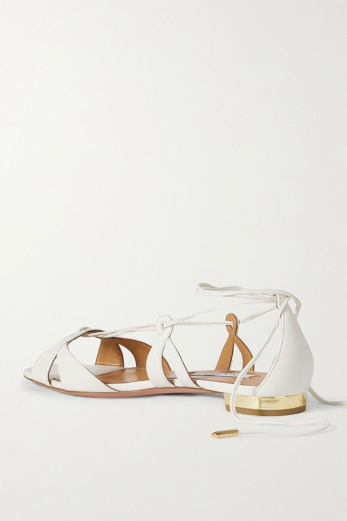 Aquazzura Cala Di Volpe Leather Sandals White Women's