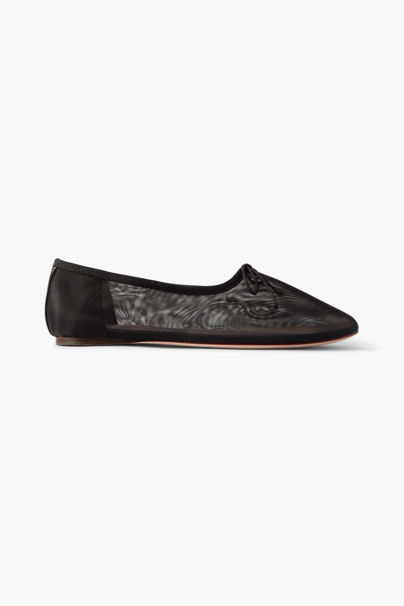 Loeffler Randall Landon Soft Bow-Detailed Mesh Ballet Flats Black Women's
