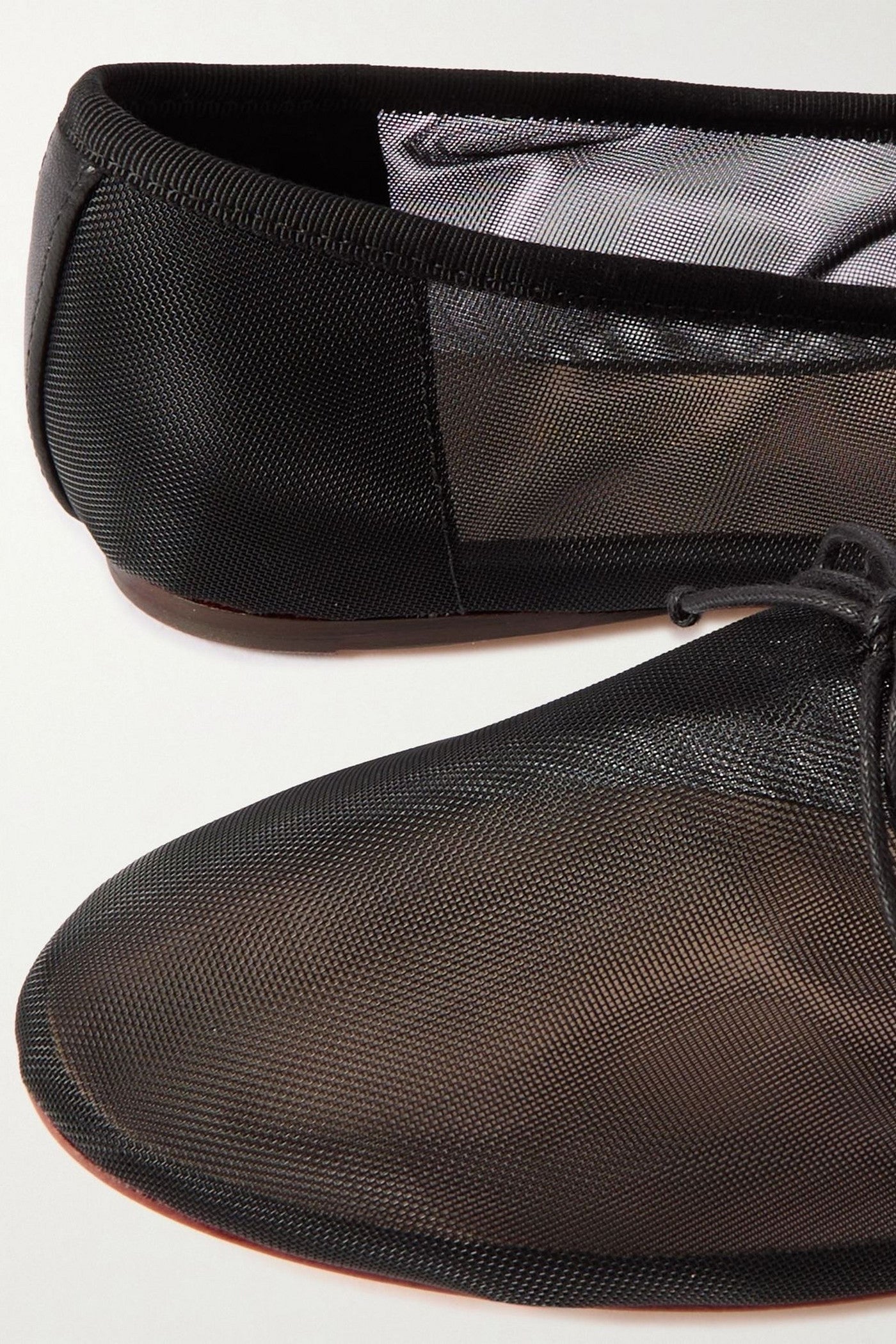Loeffler Randall Landon Soft Bow-Detailed Mesh Ballet Flats Black Women's