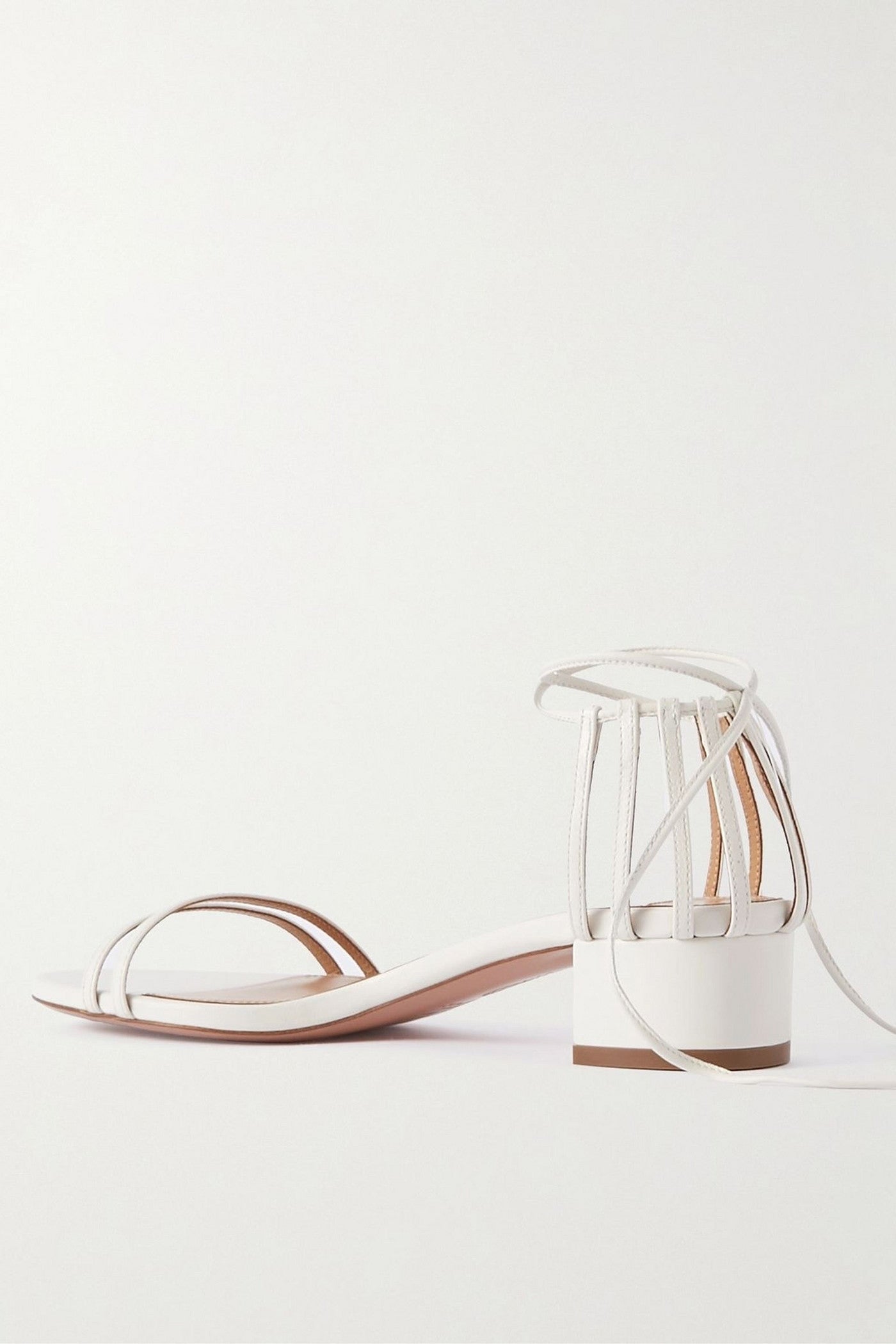 Aquazzura Straight To Heaven Leather Sandals White Women's