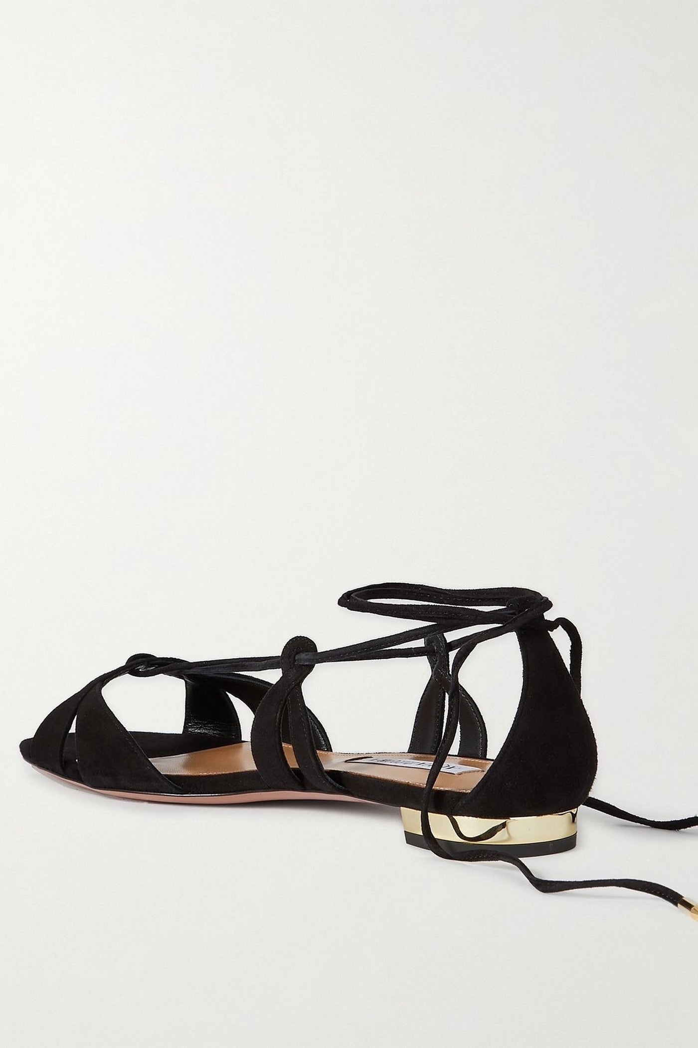 Aquazzura Cala Di Volpe Suede Sandals Black Women's