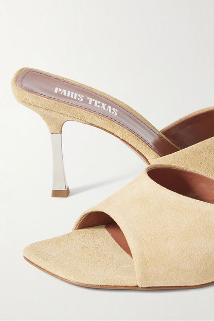 Paris Texas Lorena Suede Mules Cream Women's