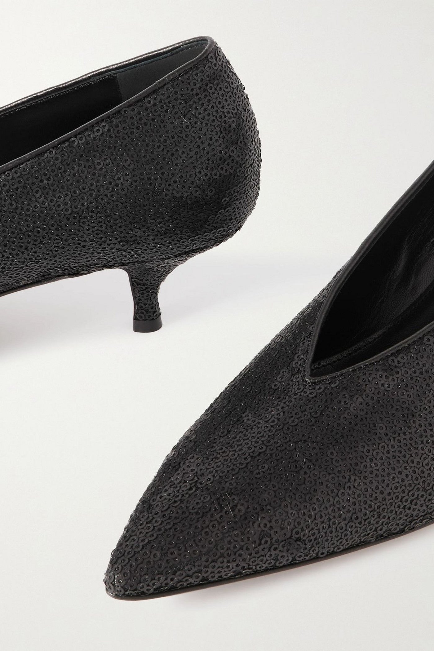 Emme Parsons Veneto Sequined Leather Pumps Black Women's