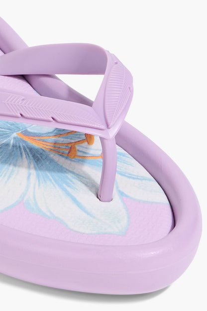 Farm Rio Canoe Printed Rubber Flip Flops Lavender Women's