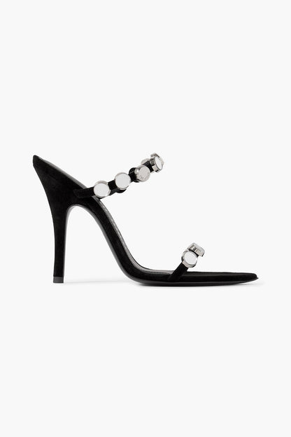 The Attico Venus Studded Suede Sandals Black Women's