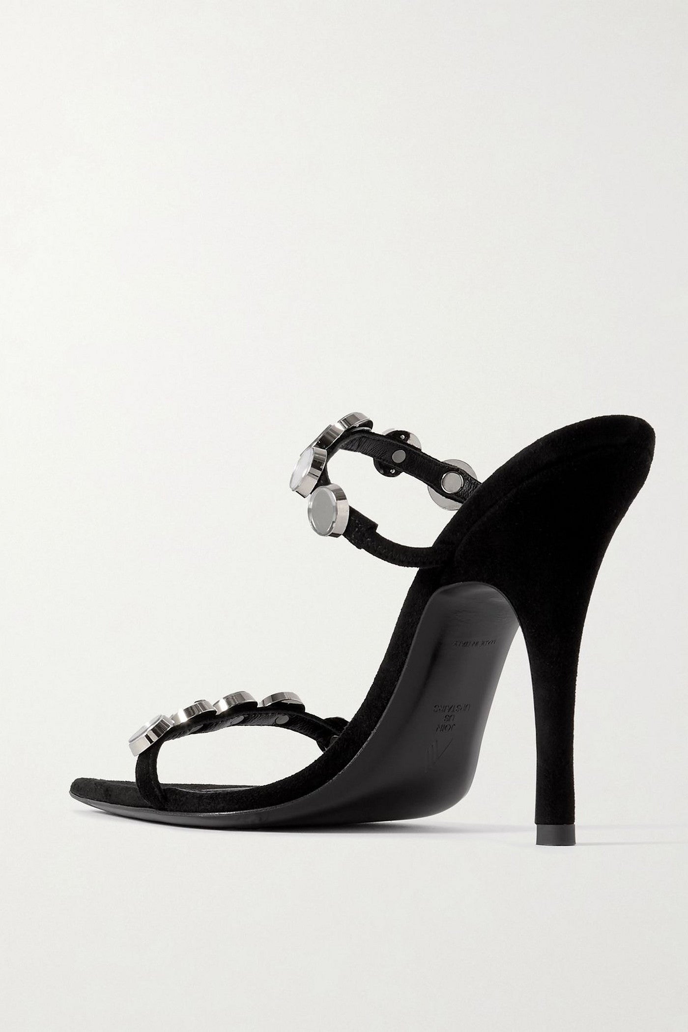 The Attico Venus Studded Suede Sandals Black Women's