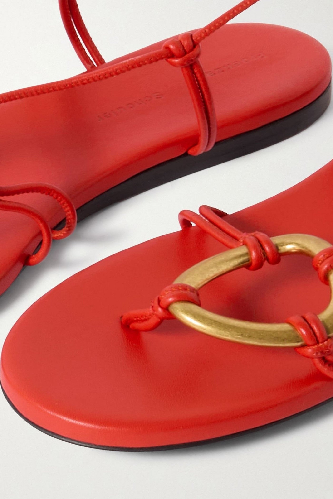 Proenza Schouler Embellished Leather Sandals Red Women's