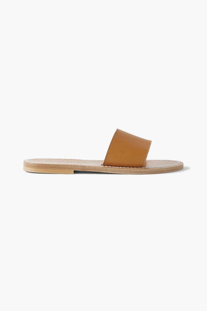 K.Jacques St. Tropez Anacapri Leather Slides Tan Women's
