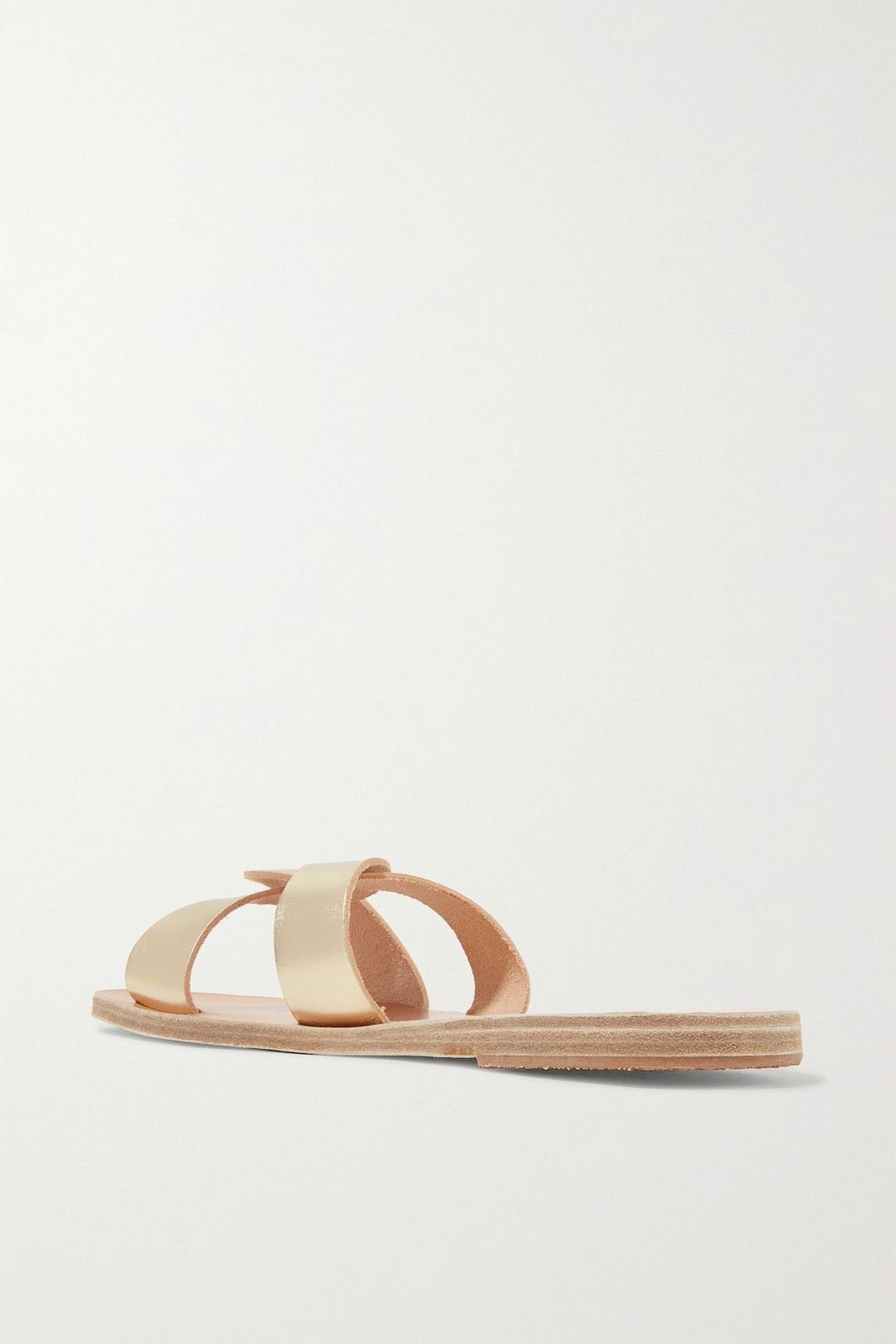 Ancient Greek Sandals Desmos Cutout Metallic Leather Slides Gold Women's