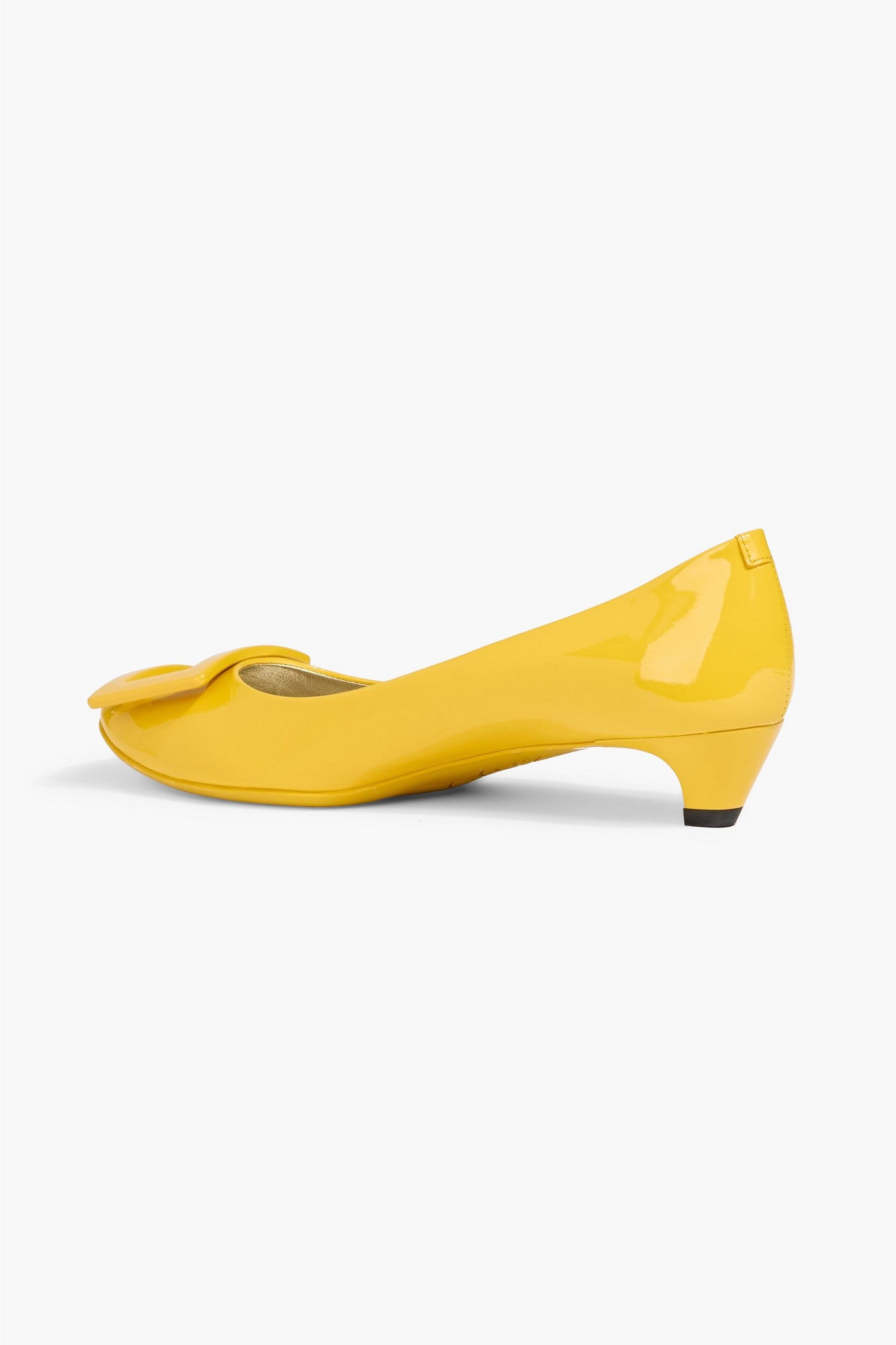 Roger Vivier Belle Vivier Buckle-Embellished Patent-Leather Pumps Yellow Women's
