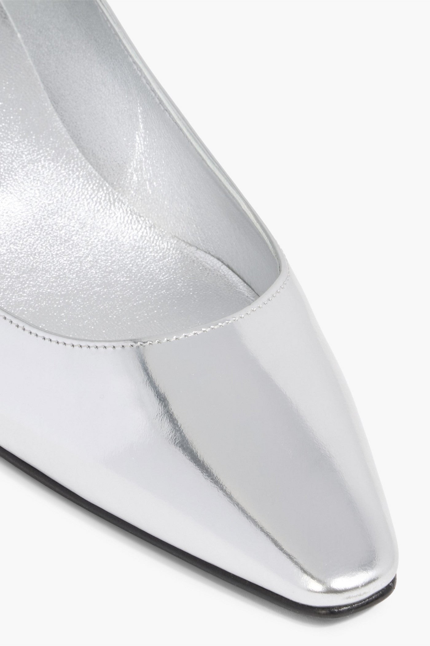 Roger Vivier Virgule Mirrored-Leather Pumps Silver Women's