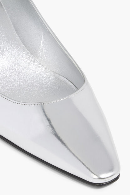 Roger Vivier Virgule Mirrored-Leather Pumps Silver Women's