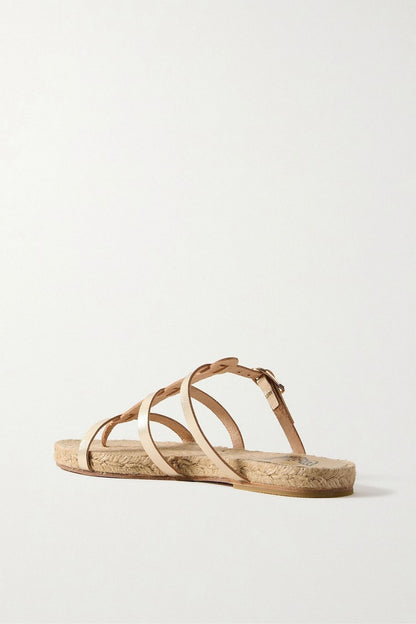 Ancient Greek Sandals X Castaer Milos Metallic Leather Sandals Platinum Women's
