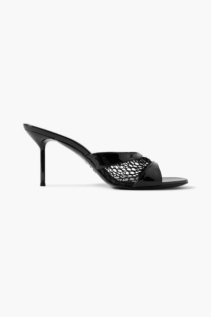 Paris Texas Lidia Patent-Leather And Mesh Mules Black Women's