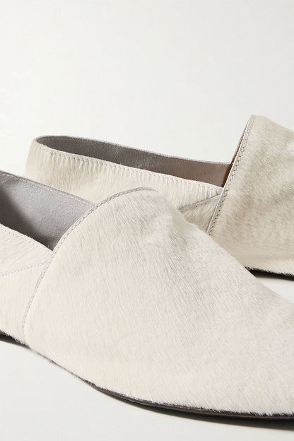 Tove Pascale Calf Hair Slippers Off-White Women's