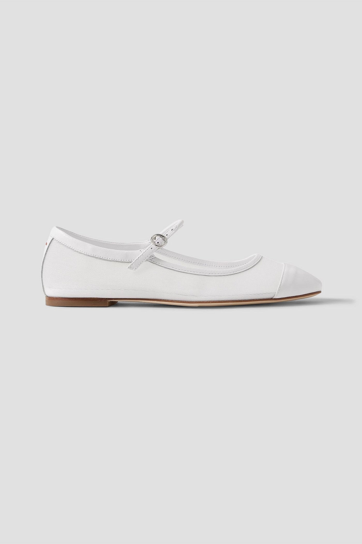 Aeyde Uma Mesh And Leather Mary Jane Flats White Women's