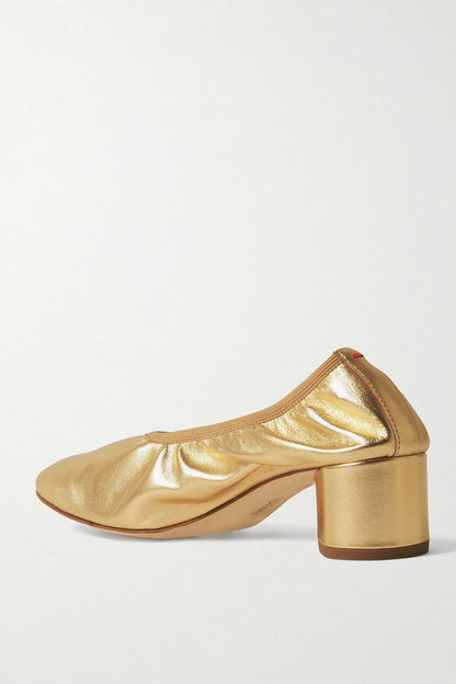 Aeyde Gemma Metallic Leather Pumps Gold Women's
