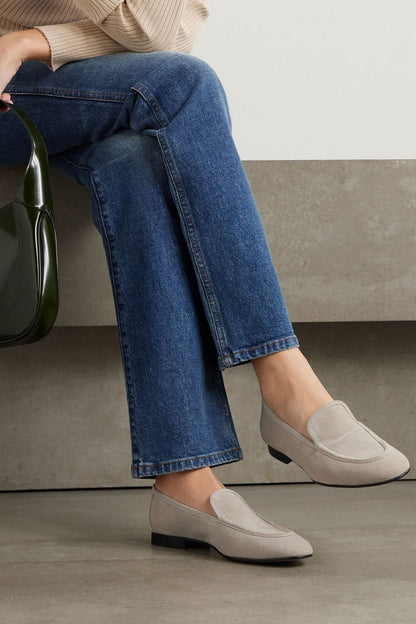 Le Monde Beryl Suede Loafers Stone Women's
