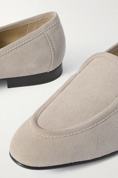 Le Monde Beryl Suede Loafers Stone Women's