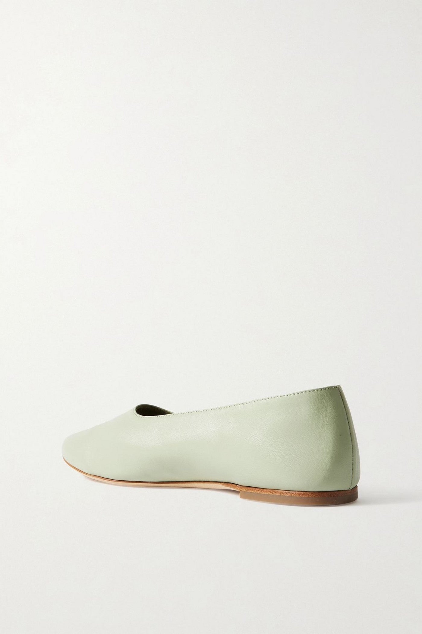 Staud Alba Leather Ballet Flats Sage Green Women's