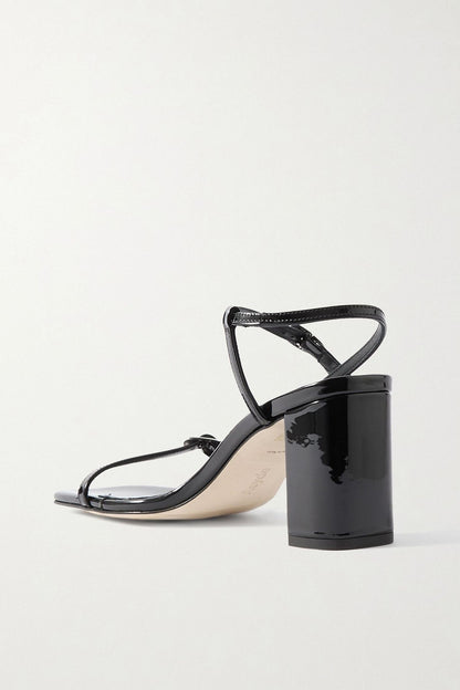 Aeyde Franzi Patent-Leather Sandals Black Women's