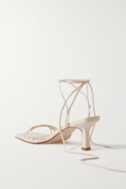 Aeyde Roda Leather Sandals Ivory Women's