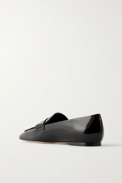 Aeyde Tom Patent-Leather Loafers Black Women's