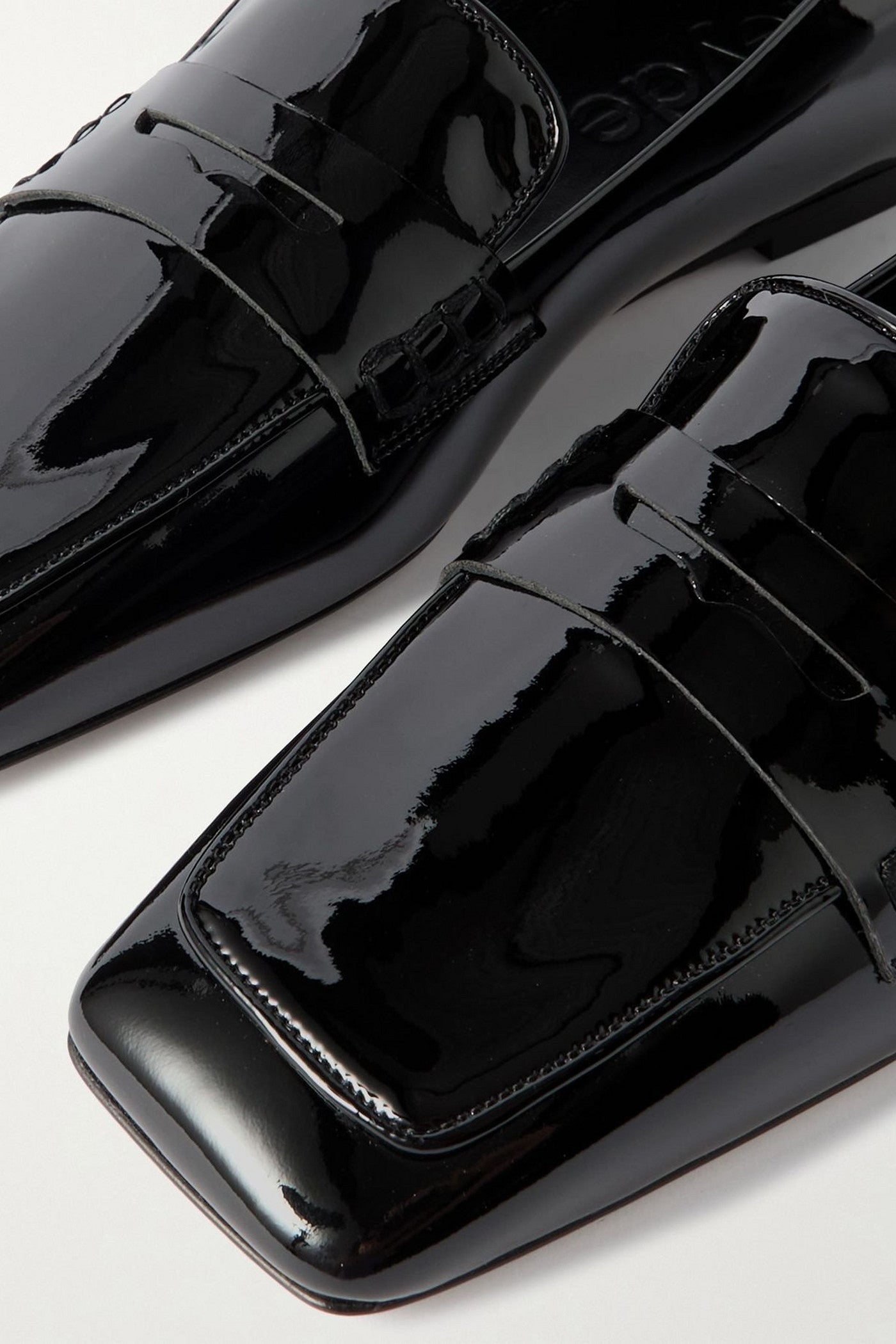 Aeyde Tom Patent-Leather Loafers Black Women's