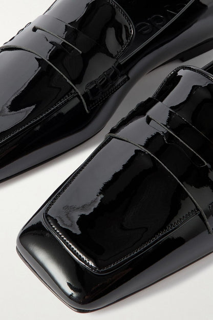Aeyde Tom Patent-Leather Loafers Black Women's