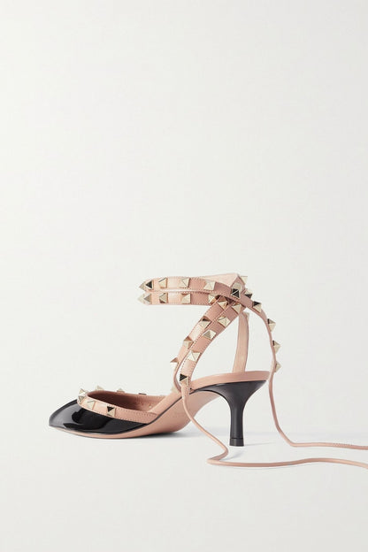Valentino Garavani Rockstud 50 Patent-Leather Pumps Black Women's