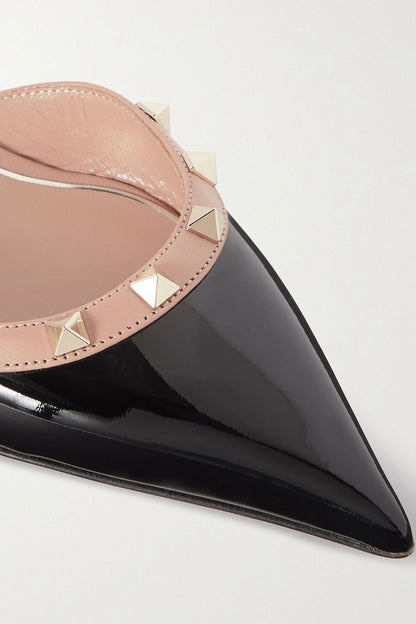Valentino Garavani Rockstud 50 Patent-Leather Pumps Black Women's
