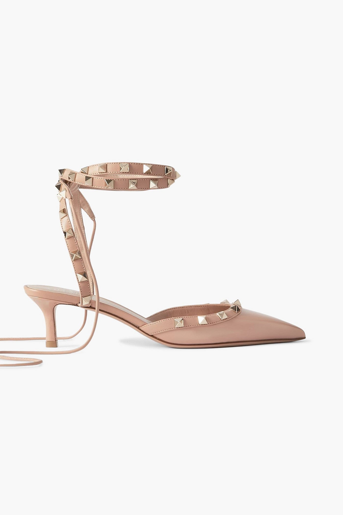 Valentino Garavani Rockstud 50 Patent-Leather Pumps Antique Rose Women's