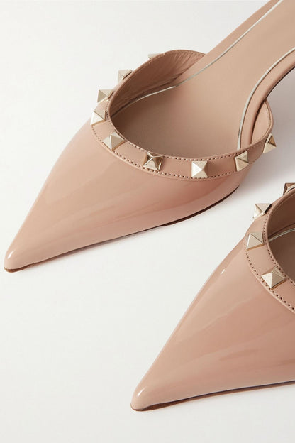 Valentino Garavani Rockstud 50 Patent-Leather Pumps Antique Rose Women's