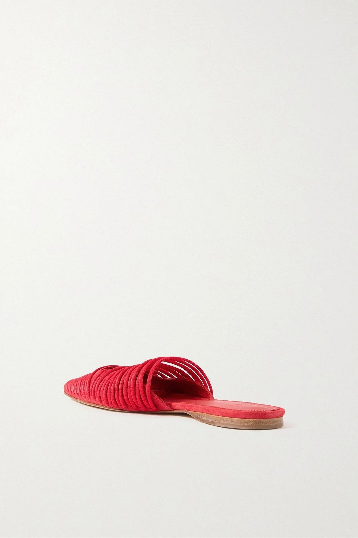Tove Kenly Cord-Trimmed Suede Mules Red Women's