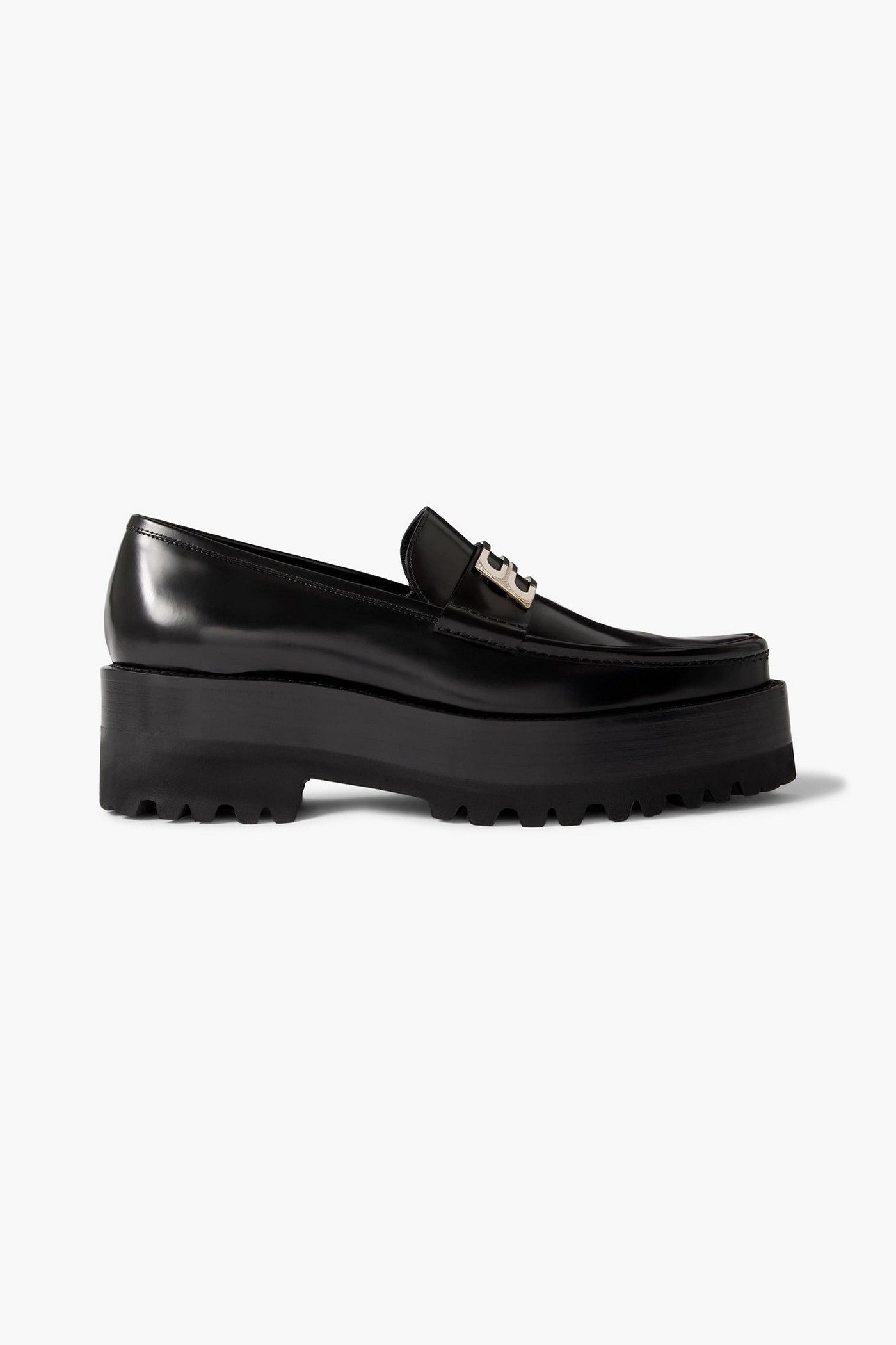 Victoria Beckham Embellished Leather Platform Loafers Black Women's