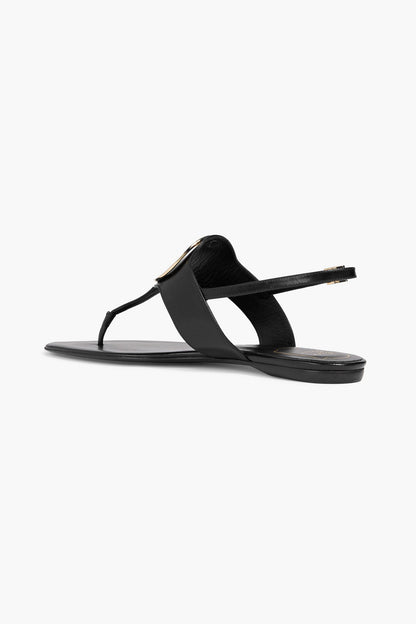Roger Vivier Embellished Leather Sandals Black Women's