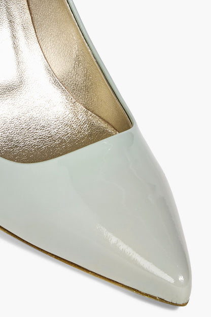 Roger Vivier Decollete Patent-Leather Pumps Grey Green Women's