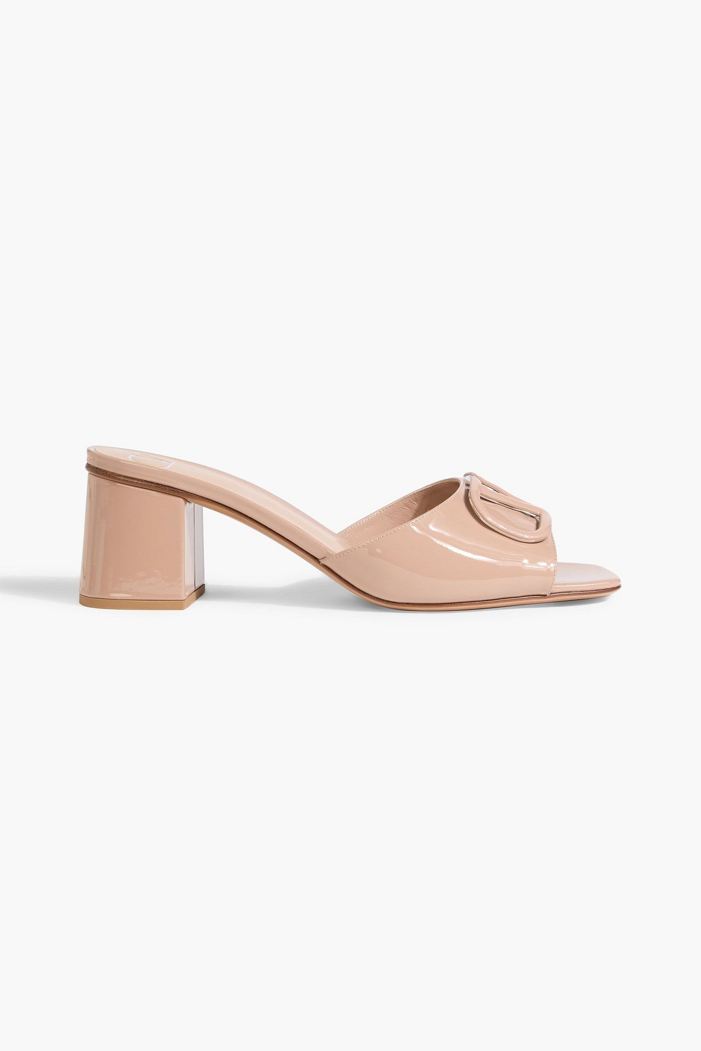 Valentino Garavani Vlogo Signature Patent-Leather Mules Neutral Women's