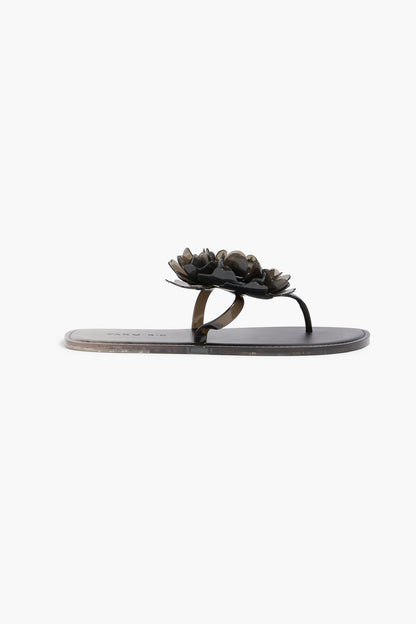 Farm Rio Appliqud Pvc Flip Flops Black Women's