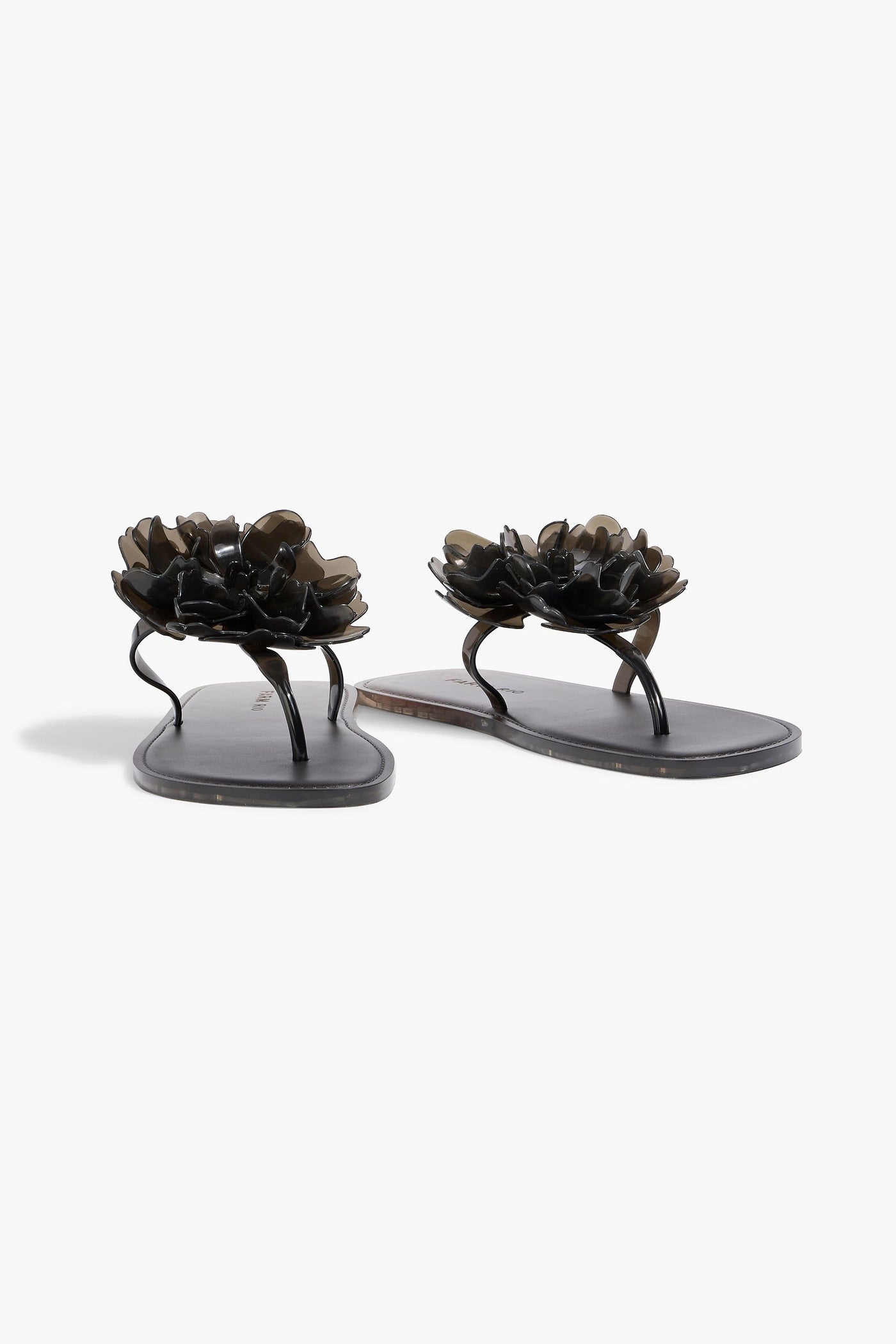Farm Rio Appliqud Pvc Flip Flops Black Women's