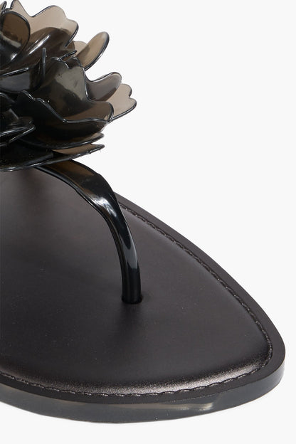 Farm Rio Appliqud Pvc Flip Flops Black Women's