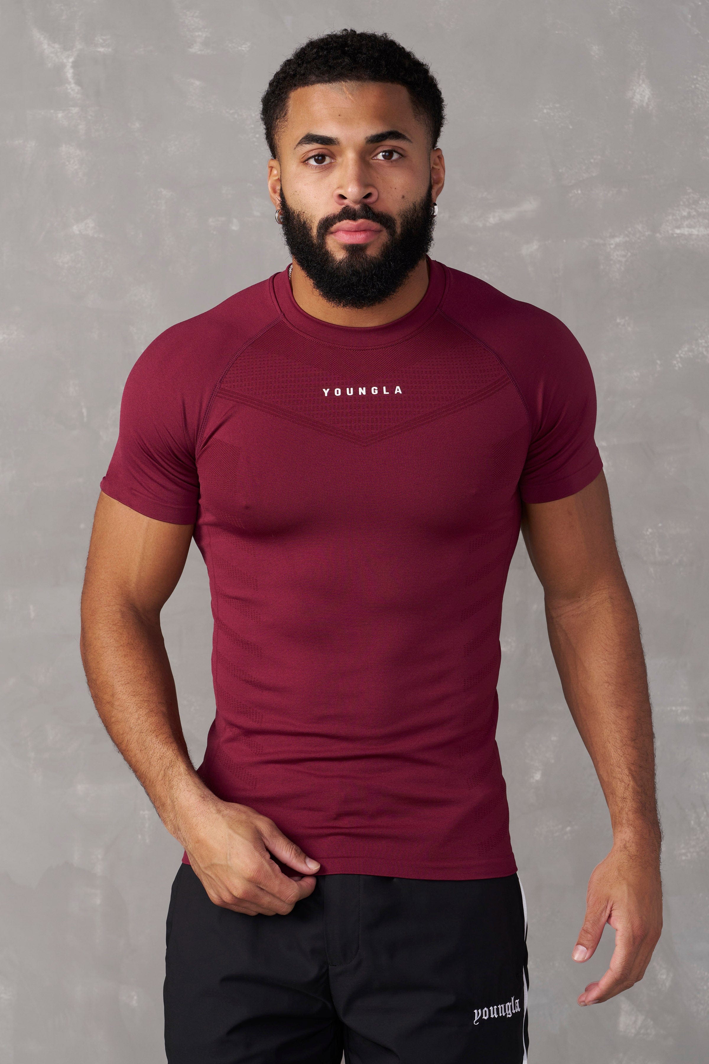 YoungLA 475 SuperVillain Compression Tees Burgundy