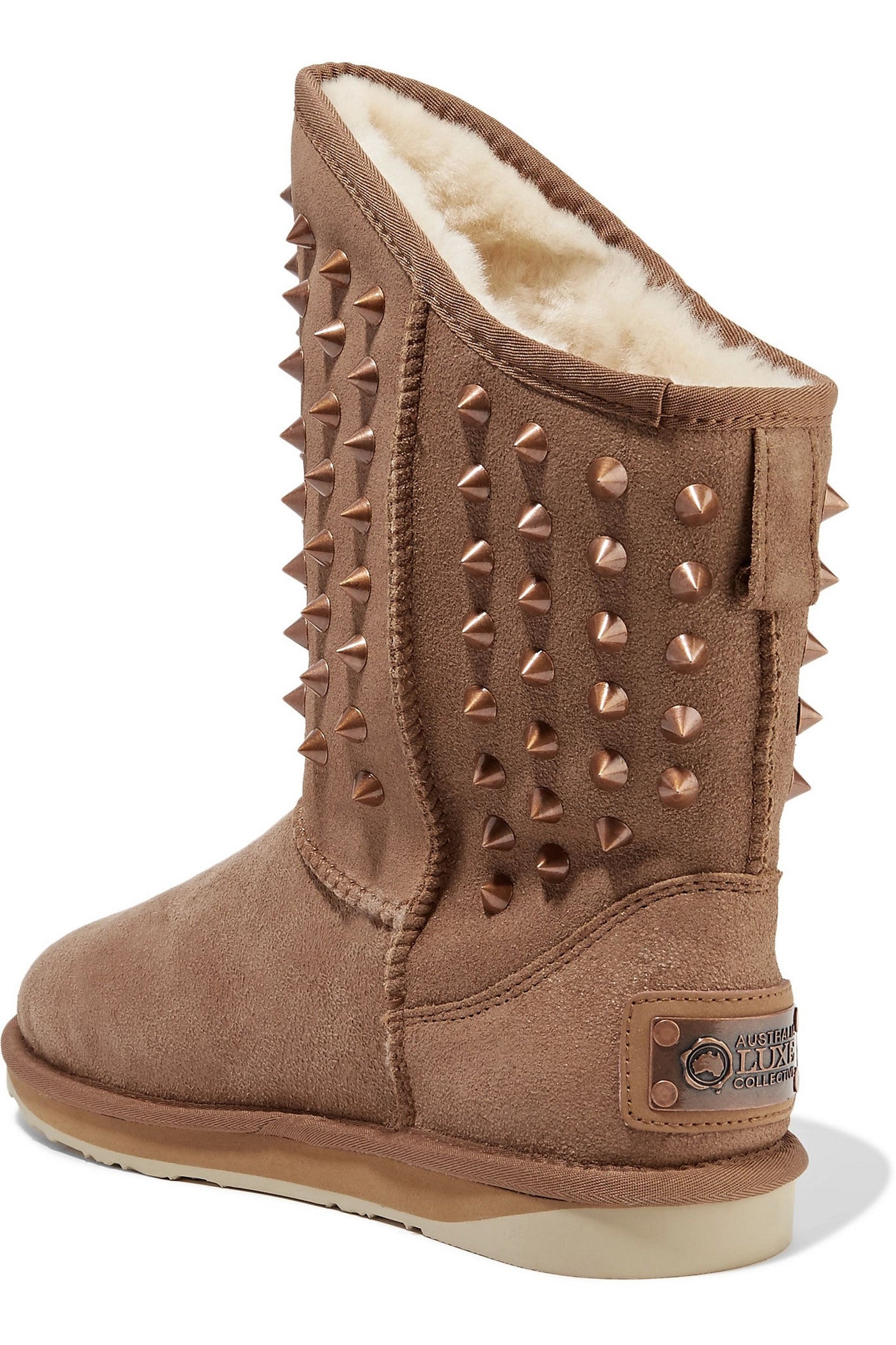 Australia Luxe Collective Pistol Studded Shearling Boots Light Brown Women's