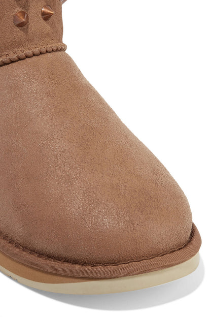 Australia Luxe Collective Pistol Studded Shearling Boots Light Brown Women's