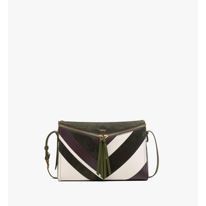 MCM Diamant 3D Shoulder Bag in Mega Herringbone Suede