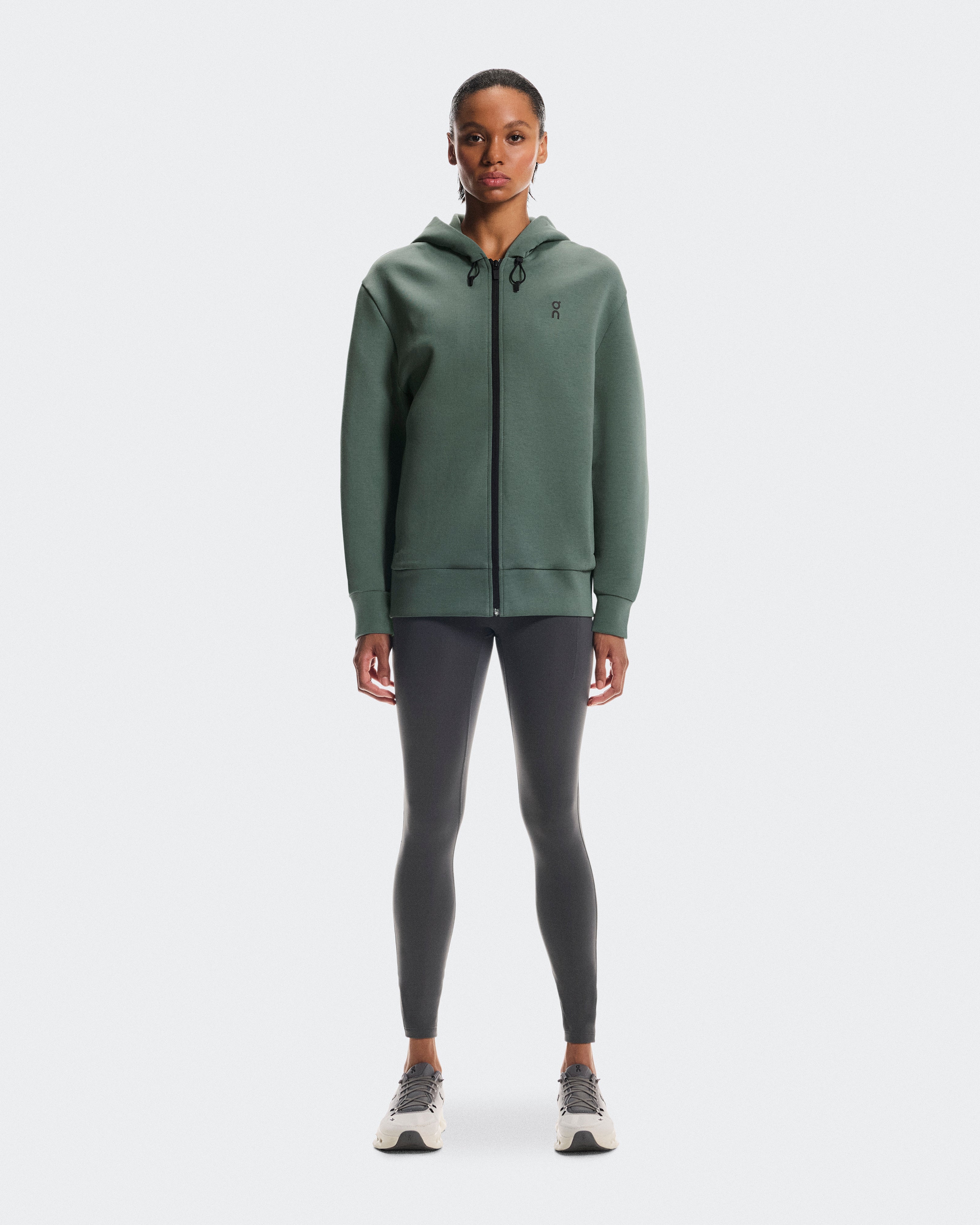 On Focus Tech Zip Hoodie Olive (Women's)