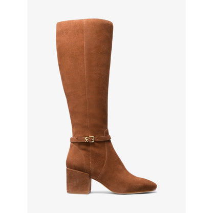 Michael Kors Ella Suede Wide Calf Block Heel Boot