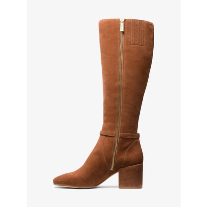Michael Kors Ella Suede Wide Calf Block Heel Boot