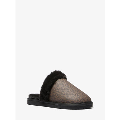 Michael Kors Liddy Signature Logo and Faux Fur Slipper