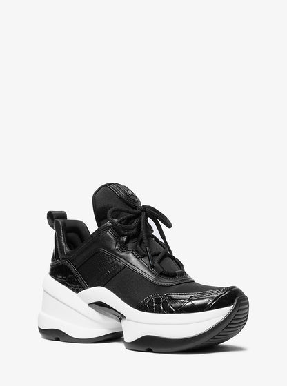 Olympia Mixed-Media Trainer Black Black